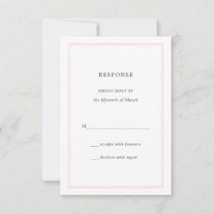 Peony Pink Bordered Wedding Response RSVP