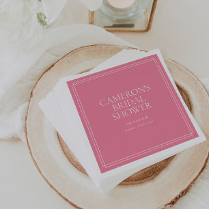 Peony Pink   Classic Bridal Shower Napkin