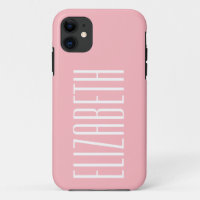 Peony Pink Solid Colour | Minimalist Name