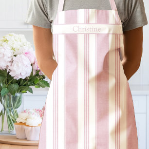 Peony Pink Vintage Stripe Apron