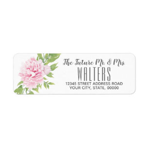 Peony Pink Watercolor Flower   