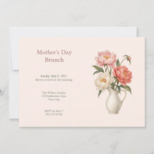 Peony Pitcher Mothers Day Brunch Invitation