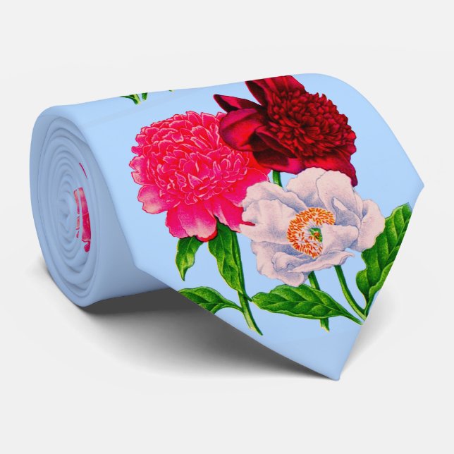peony print  tie (Rolled)