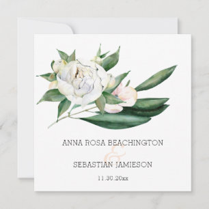 *~* Peony QR RSVP Floral Bouquet AR15 Wedding Invitation