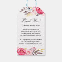 Peony Romance Wedding Gift Tags