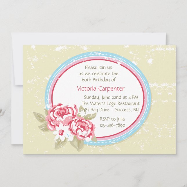 Peony rose (1) Invitation (Devant)