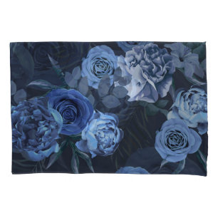 Peony Roses: Dark Floral Vintage. Pillowcase