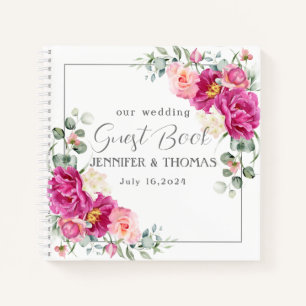 Peony & Roses Eucalyptus Greenery Guest Book