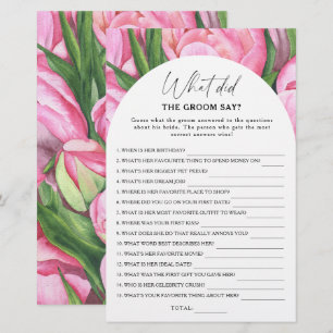 Peony roses - What did the groom say bridal game