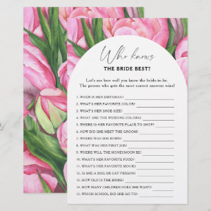 Peony roses - Who knows the bride best game