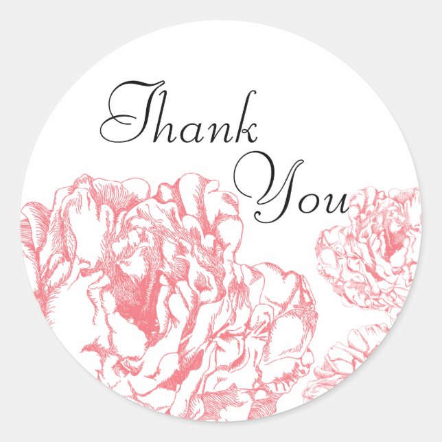 Peony Save the Date Sticker (Front)