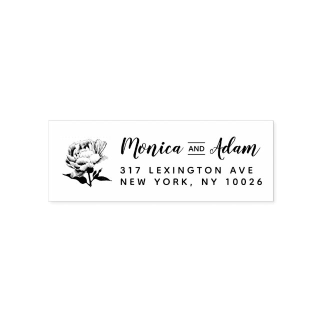 Peony Self Inking Return Address Stamp (Design)
