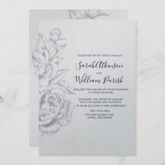 Peony Simple Faire-part de mariage