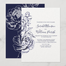 Peony Simple Wedding Invitation