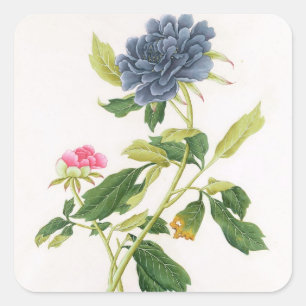 Peony Square Sticker