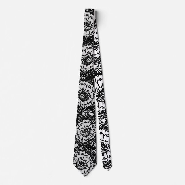 Peony tattoo tie (Front)