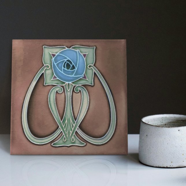 Peony Terracotta Decor Art Nouveau Art Deco Tile (Creator Uploaded)