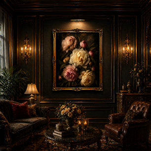 Peony Vintage Botanical Wall Art