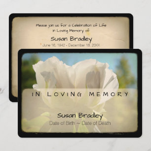 Peony Vintage Funeral Memorial Service 2 Inv Invitation
