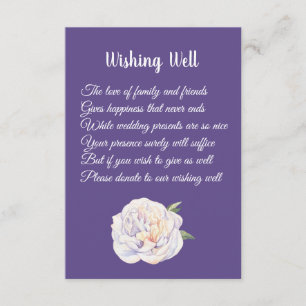 Peony Violet Purple Wedding Wishing Well Cards