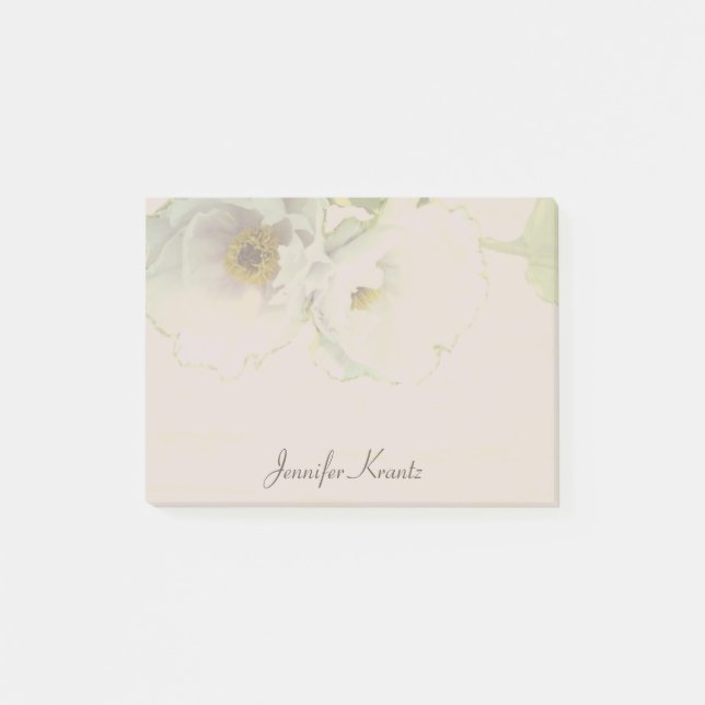 Peony Wedding Mauve Stationery Post-it Notes (Front)
