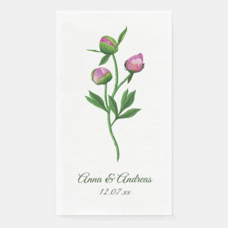 Peony Wedding Napkin