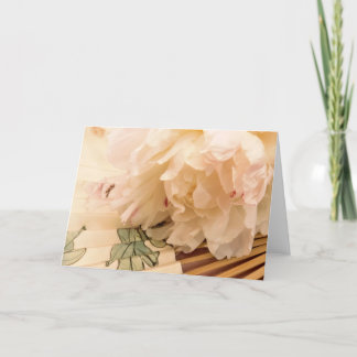 Peony with folding fan card