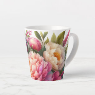 Peonys Pony Rose Floral Latte Mug