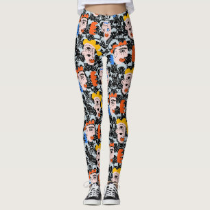 People and faces. PAF2501.Black BG Leggings