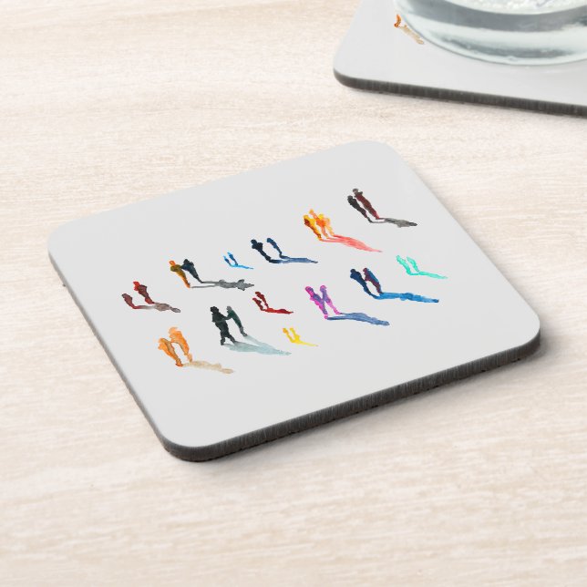 People art watercolor fine art coaster (Left Side)