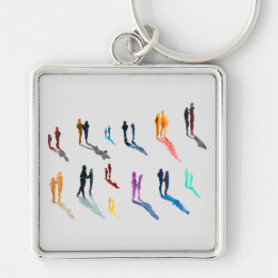 People art watercolor fine art keychain