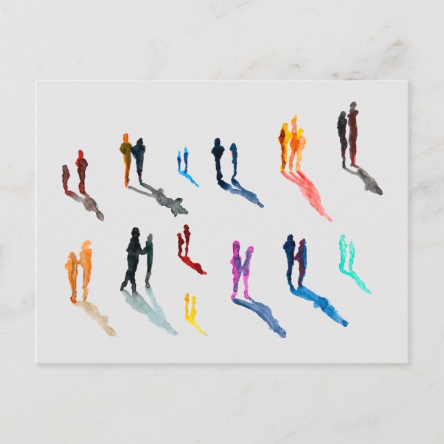 People art watercolor fine art postcard (Front)