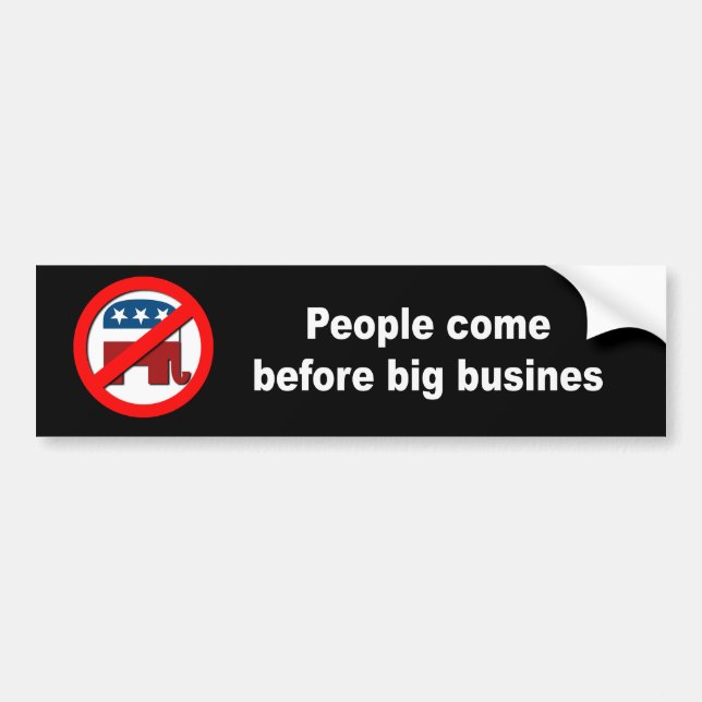 People before big corporations bumper sticker (Front)