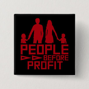 People Before Profit Activism Social Justice Equal 2 Inch Square Button