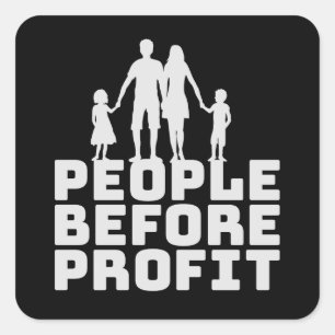 People Before Profit Activism Social Justice Equal Square Sticker