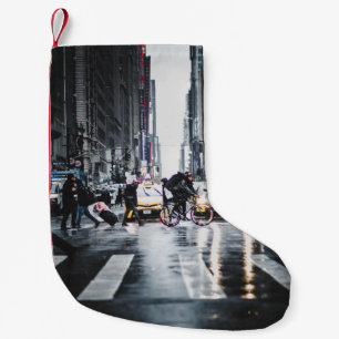PEOPLE CROSSING PEDESTRIAN LANE IN CITY STREET SMALL CHRISTMAS STOCKING