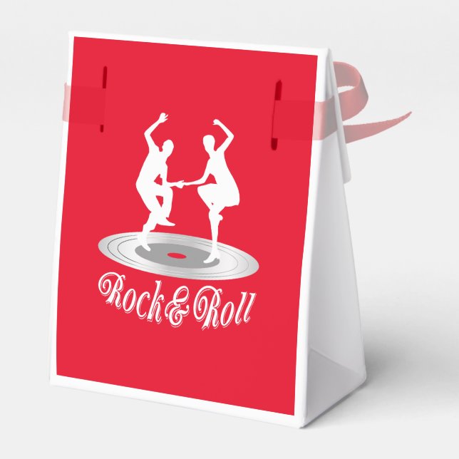 People dancing Rock and roll Favor Box (Back Side)