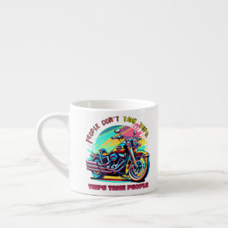 People Don't Take Trips: Vintage Retro Style Bike Espresso Cup