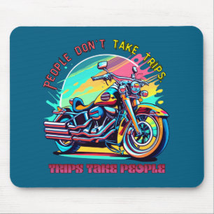 People Don't Take Trips: Vintage Retro Style Bike  Mouse Pad