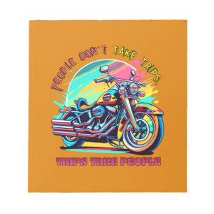 People Don't Take Trips: Vintage Retro Style Bike Notepad