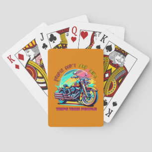 People Don't Take Trips: Vintage Retro Style Bike Playing Cards