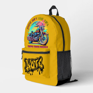 People Don't Take Trips: Vintage Retro Style Bike Printed Backpack