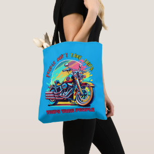 People Don't Take Trips: Vintage Retro Style Bike Tote Bag