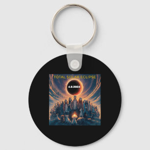 People Eclipse Gles Total Solar Eclipse 2024  Keychain
