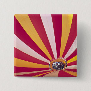 People filling a hot air balloon, Fort Collins, 2 Inch Square Button
