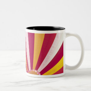 People filling a hot air balloon, Fort Collins, Two-Tone Coffee Mug