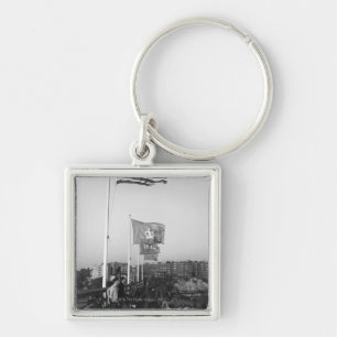 People in Bleachers Keychain