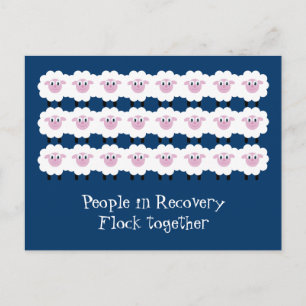 People in recovery flock together postcard