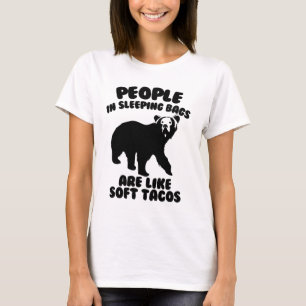 People in Sleeping Bags Camping Humor T-Shirt