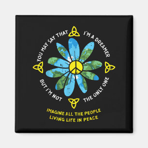 People Living Life In Peace Vintage 80s Hipe Men W Magnet